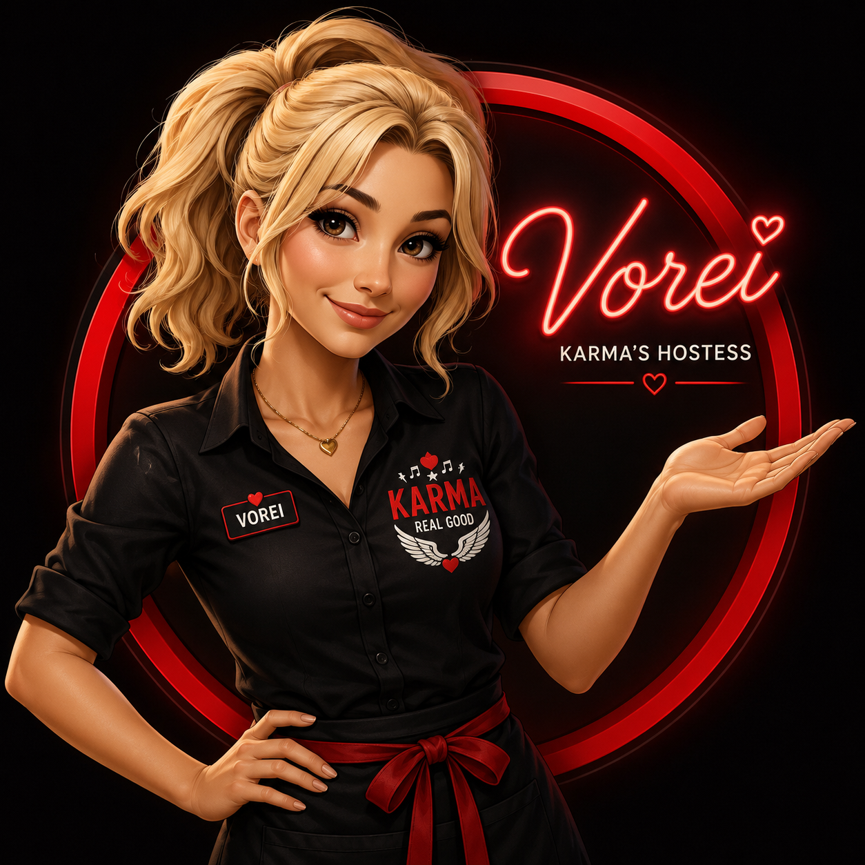 Vorei, Karma's digital hostess